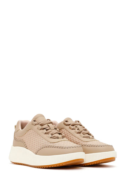 Kadın Bej Kalın Tabanlı Sneaker