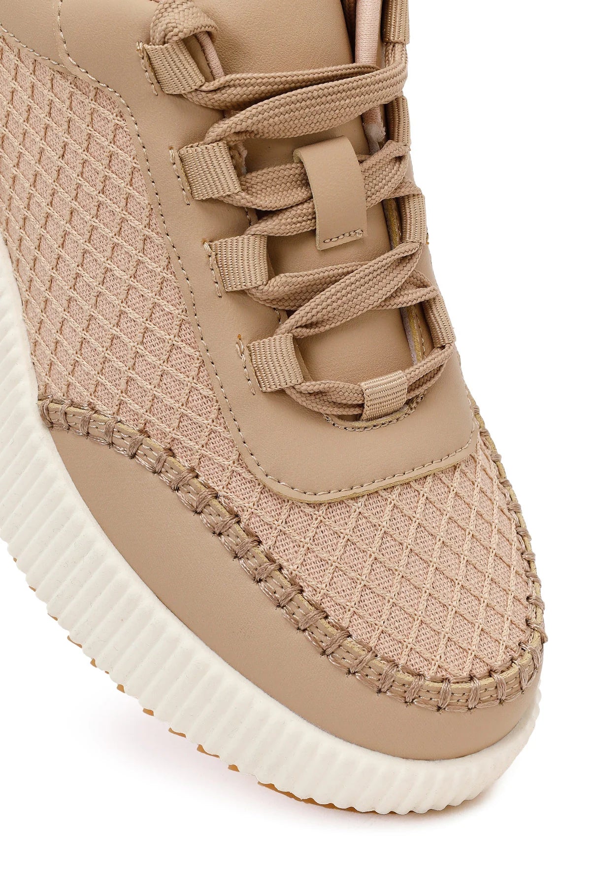 Kadın Bej Kalın Tabanlı Sneaker