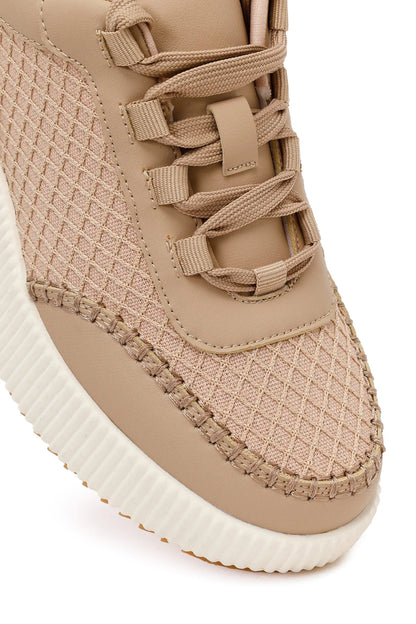 Kadın Bej Kalın Tabanlı Sneaker