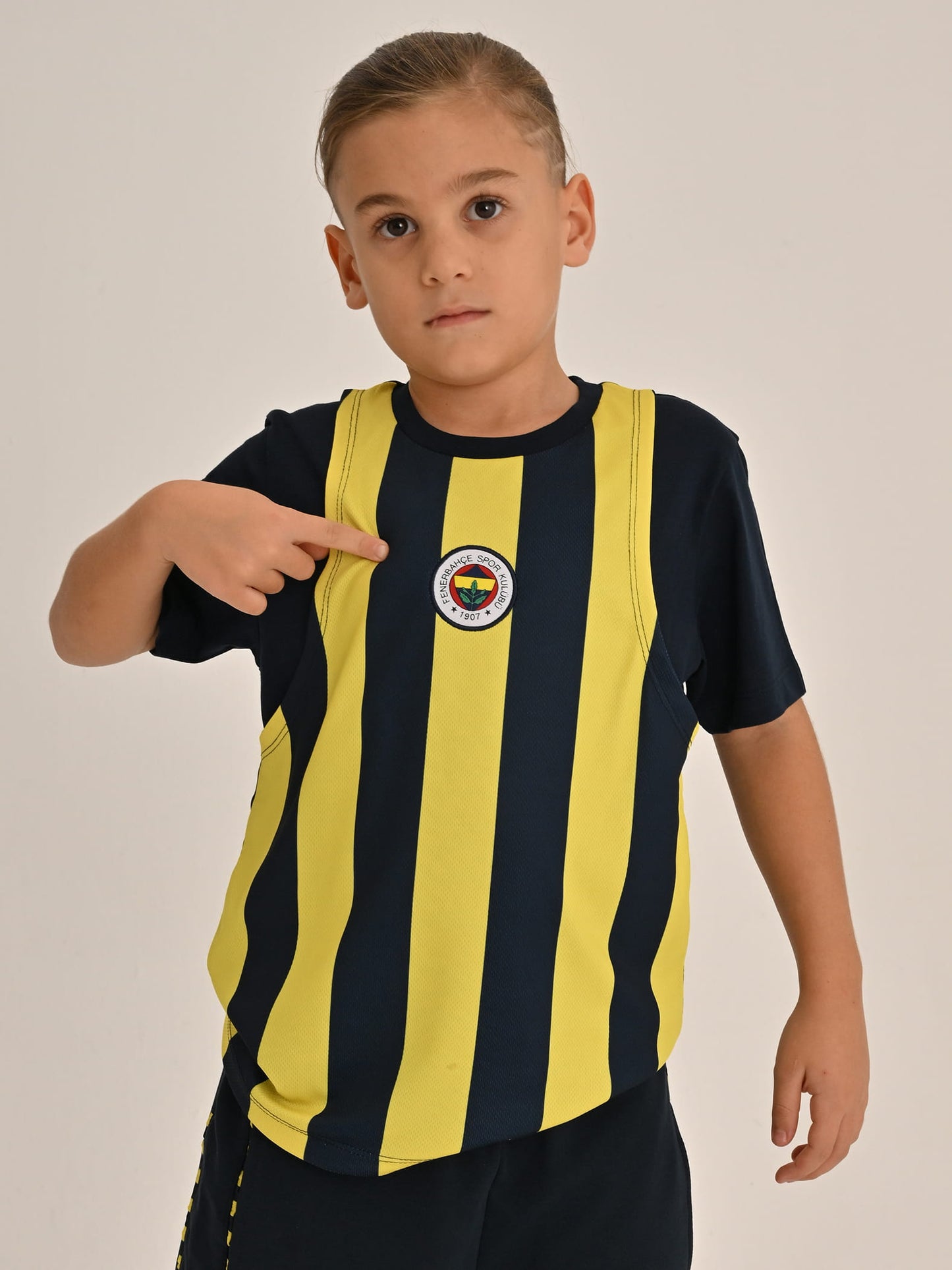 Fenerbahçe Sarı Lacivert Tribün Çubuklu Çocuk Tshirt