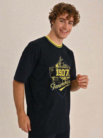 Fenerbahçe Lacivert Kolej 1907 Erkek Oversize Tshirt