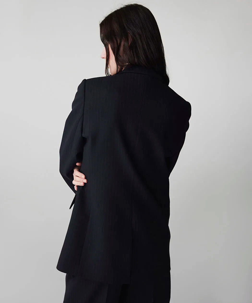 Lacivert Çizgi Desen Metal Düğmeli Blazer Is1260106009015 | Ipekyol