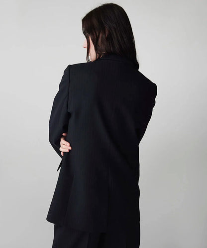 Lacivert Çizgi Desen Metal Düğmeli Blazer Is1260106009015 | Ipekyol