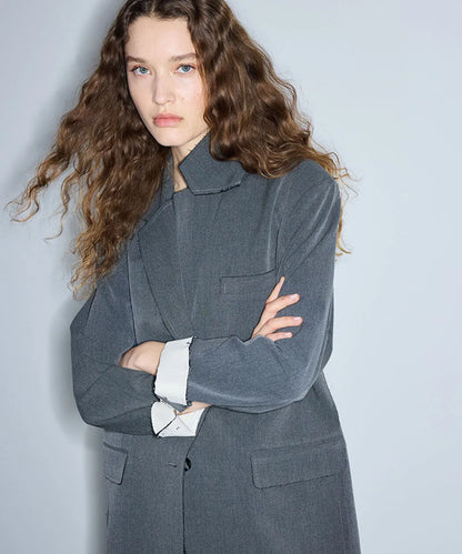 Gri Vatkalı Raw Edge Blazer Is1260106038005 | Ipekyol