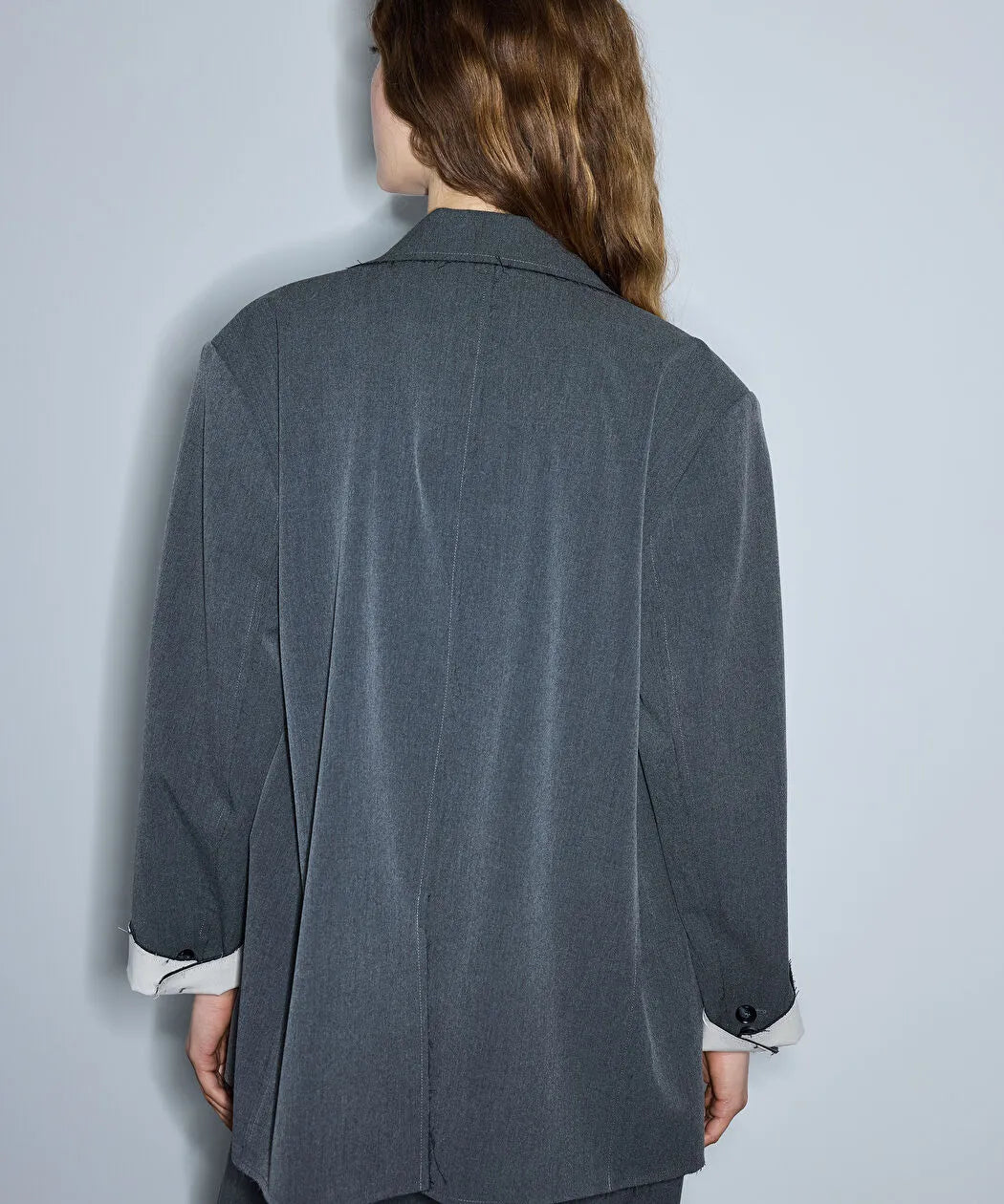Gri Vatkalı Raw Edge Blazer Is1260106038005 | Ipekyol