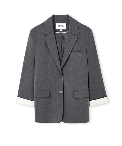 Gri Vatkalı Raw Edge Blazer Is1260106038005 | Ipekyol