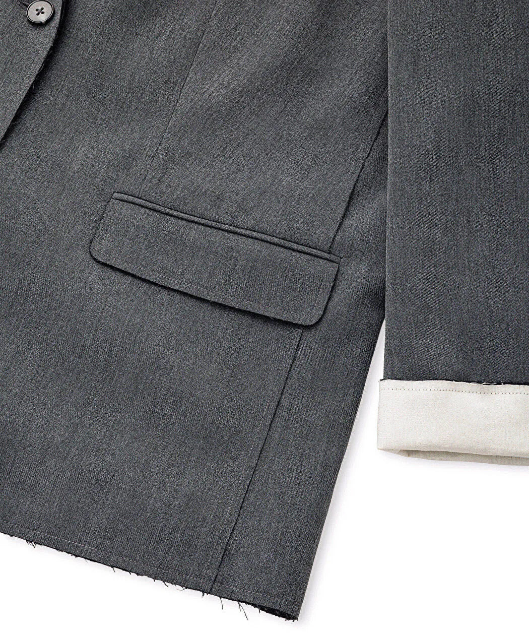 Gri Vatkalı Raw Edge Blazer Is1260106038005 | Ipekyol