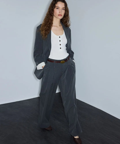 Gri Raw Edge Wide Leg Pantolon Is1260003274005 | Ipekyol