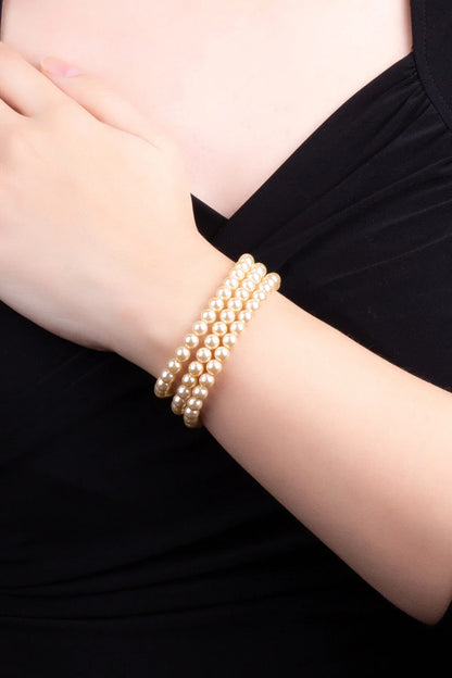 Charlotte 18 Ayar Sarı Altın Kaplama 20 Cm Gümüş Inci Bileklik 1168556244
