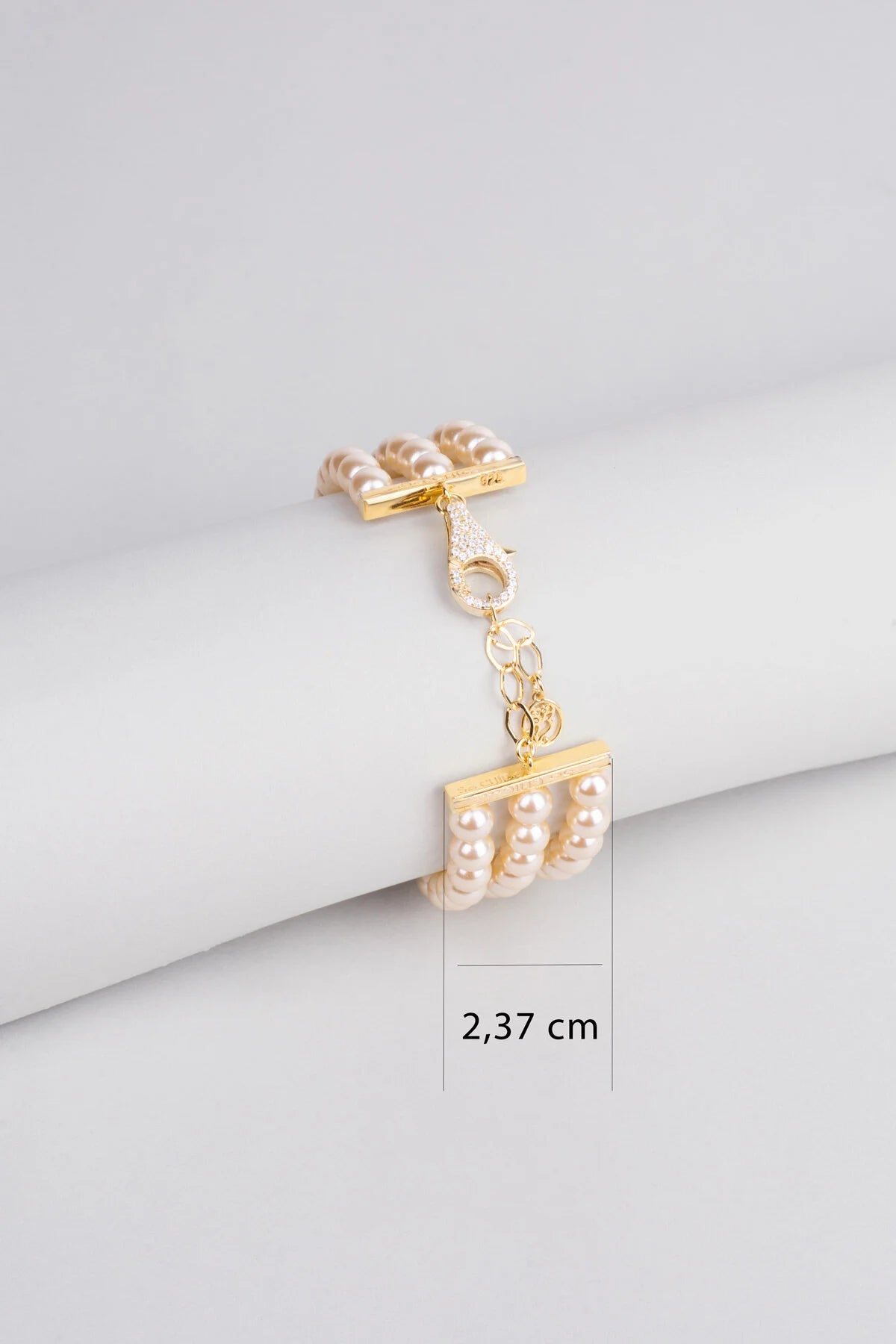 Charlotte 18 Ayar Sarı Altın Kaplama 20 Cm Gümüş Inci Bileklik 1168556244