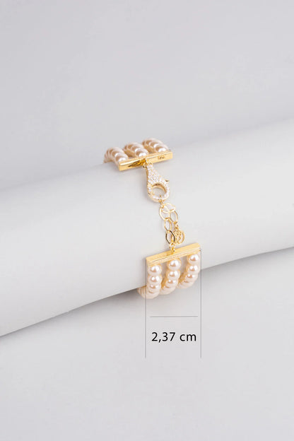 Charlotte 18 Ayar Sarı Altın Kaplama 20 Cm Gümüş Inci Bileklik 1168556244