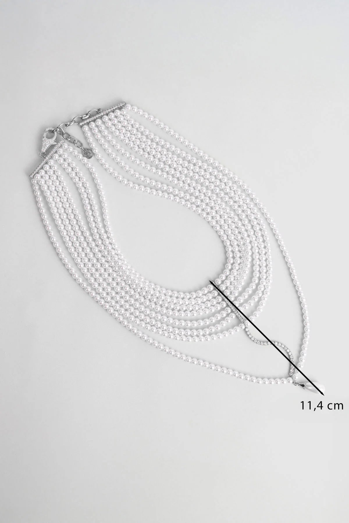 Emma 18 Ayar Beyaz Altın Kaplama 41 Cm Gümüş Choker Kolye 1180466299