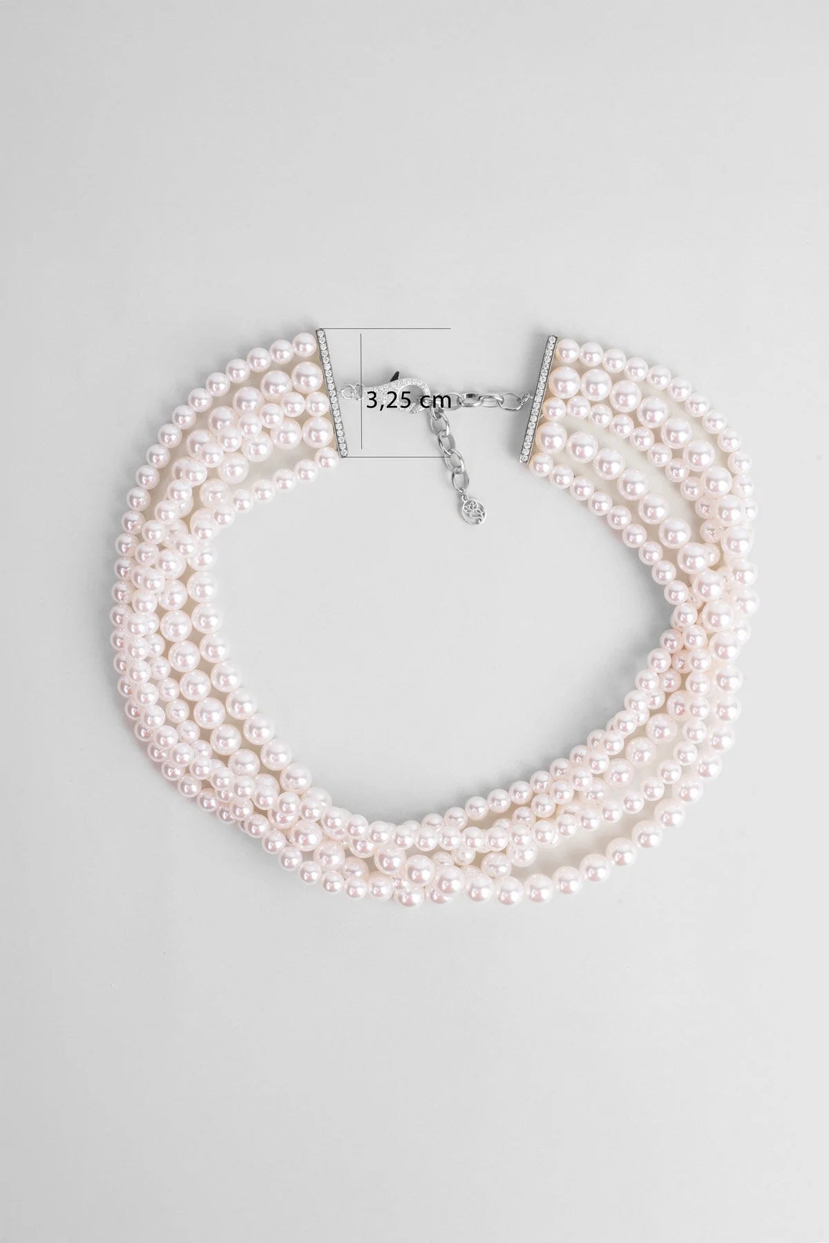 Barbara 18 Ayar Beyaz Altın Kaplama 42 Cm Gümüş Choker Kolye 1180456299