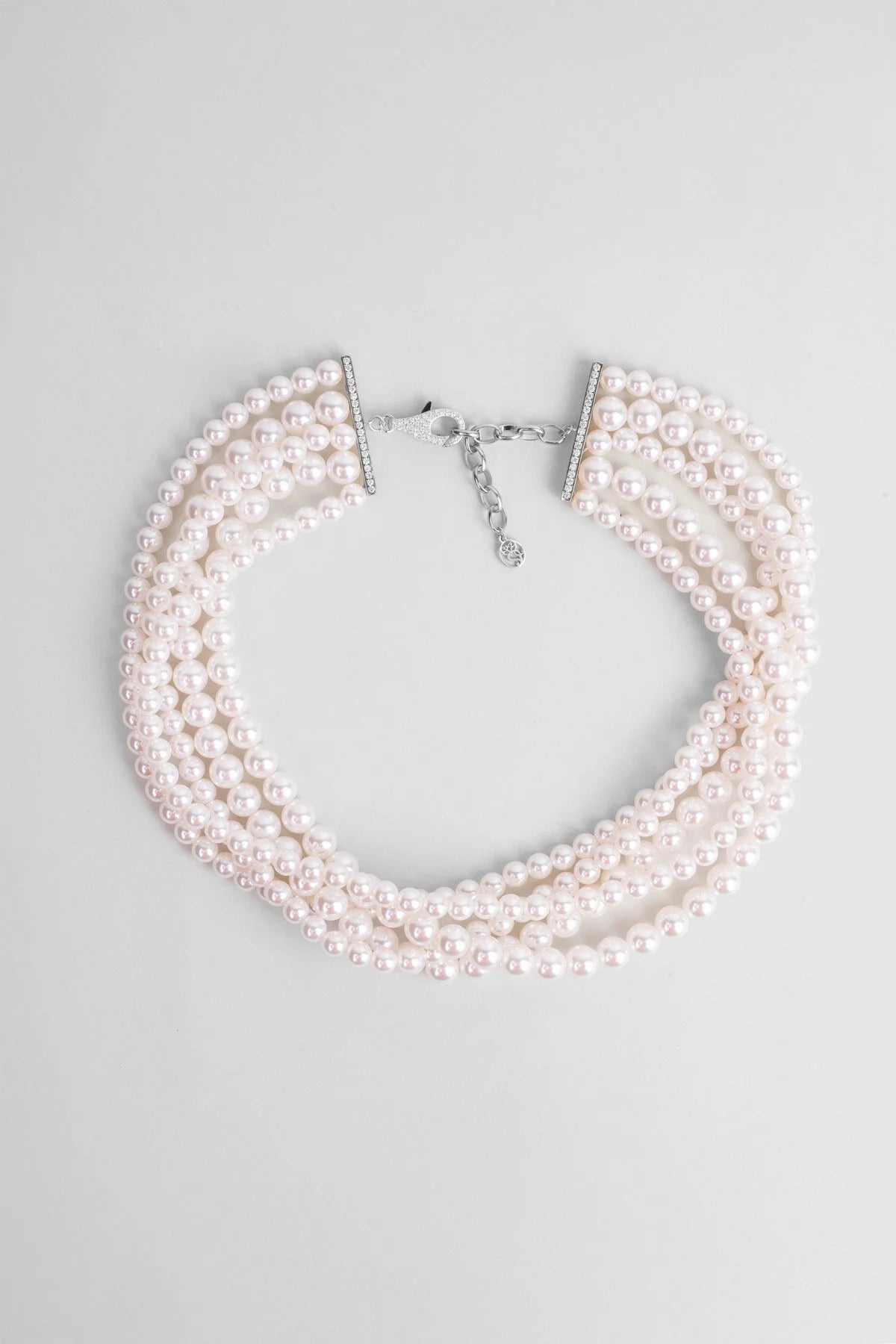 Barbara 18 Ayar Beyaz Altın Kaplama 42 Cm Gümüş Choker Kolye 1180456299