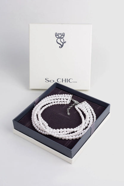Barbara 18 Ayar Beyaz Altın Kaplama 42 Cm Gümüş Choker Kolye 1180456299
