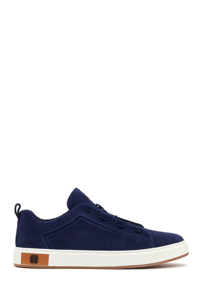 Erkek Mavi Bağcıklı Süet Deri Sneaker