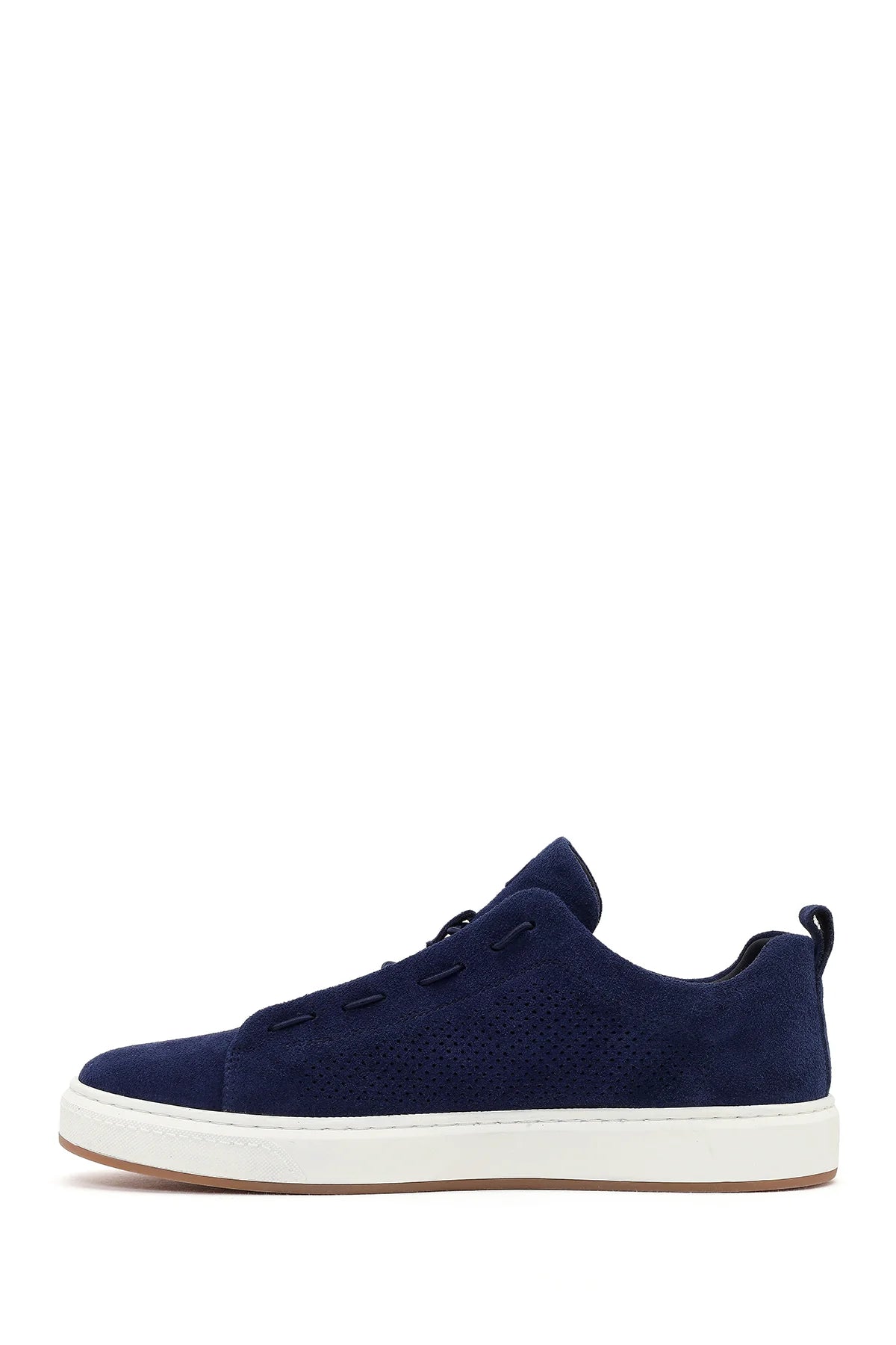 Erkek Mavi Bağcıklı Süet Deri Sneaker