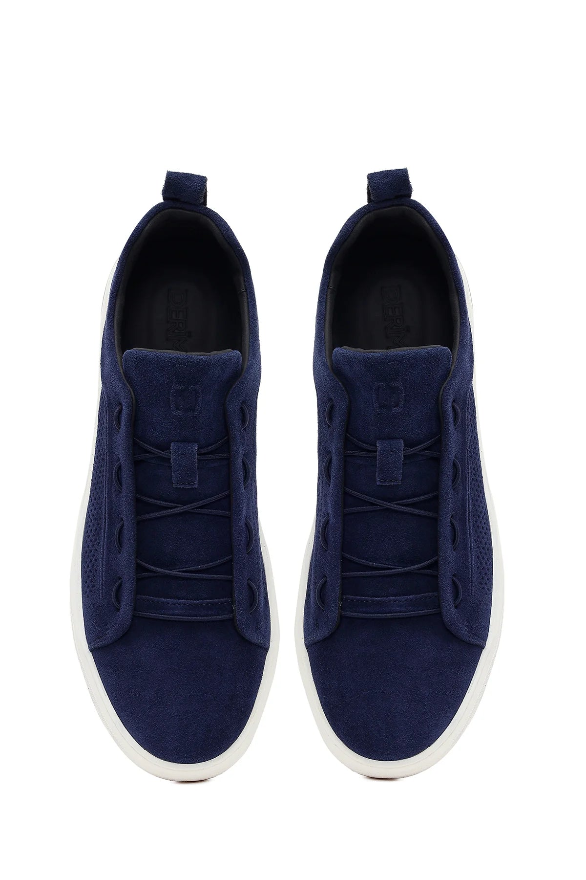 Erkek Mavi Bağcıklı Süet Deri Sneaker