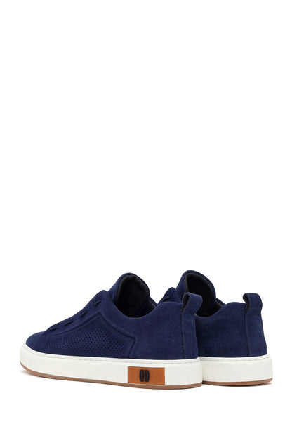 Erkek Mavi Bağcıklı Süet Deri Sneaker