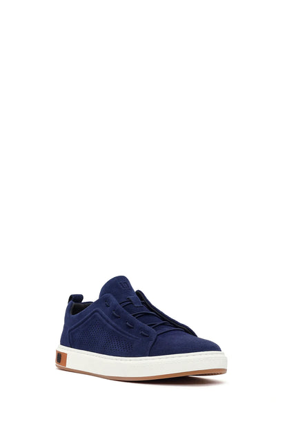 Erkek Mavi Bağcıklı Süet Deri Sneaker