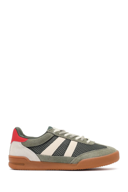 Kadın Yeşil Bağcıklı Deri Sneaker
