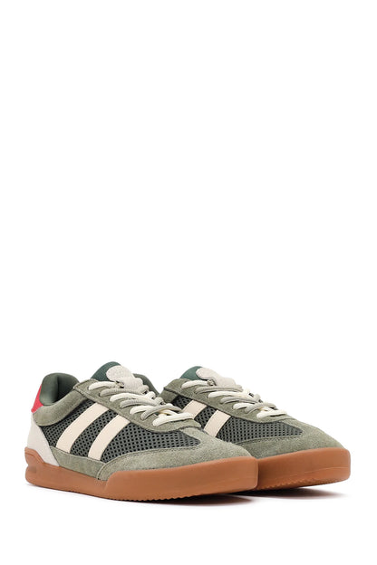 Kadın Yeşil Bağcıklı Deri Sneaker
