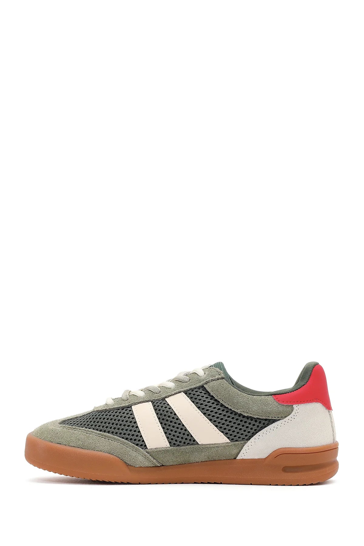 Kadın Yeşil Bağcıklı Deri Sneaker