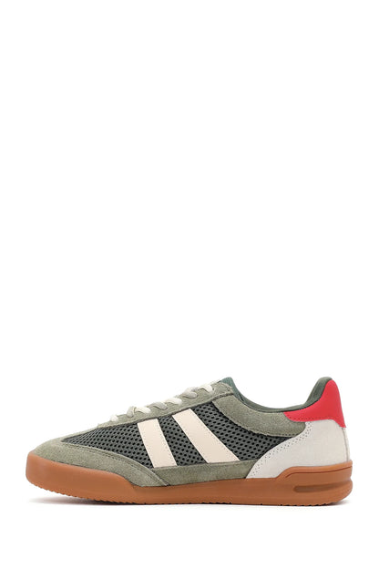 Kadın Yeşil Bağcıklı Deri Sneaker