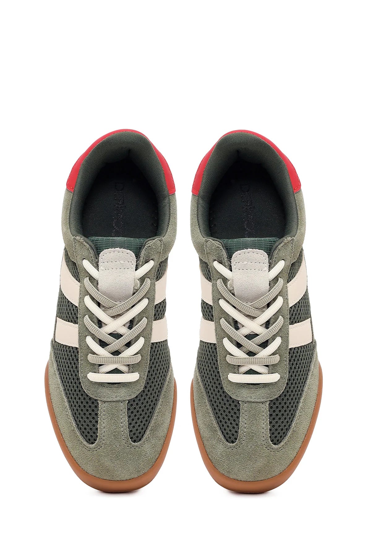 Kadın Yeşil Bağcıklı Deri Sneaker