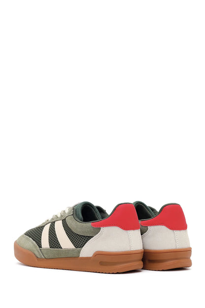 Kadın Yeşil Bağcıklı Deri Sneaker