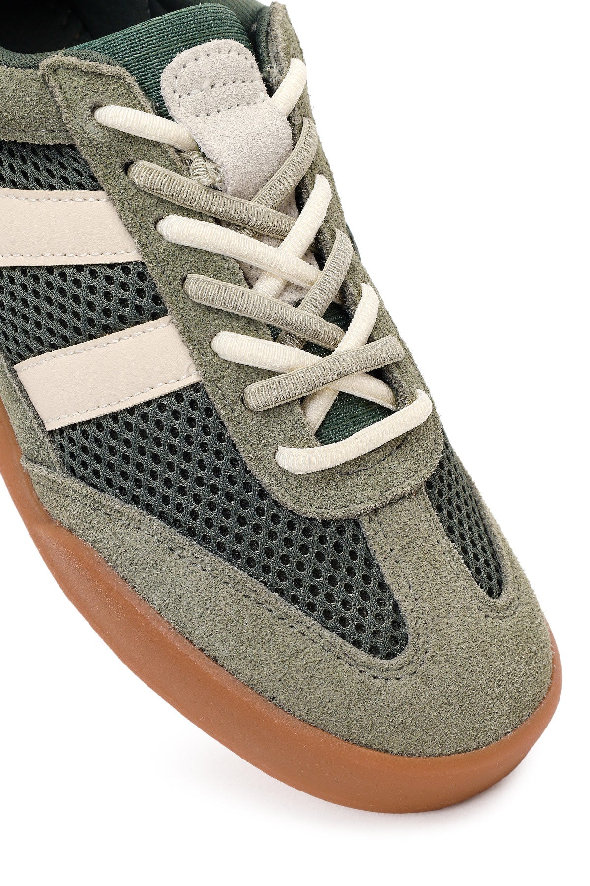 Kadın Yeşil Bağcıklı Deri Sneaker