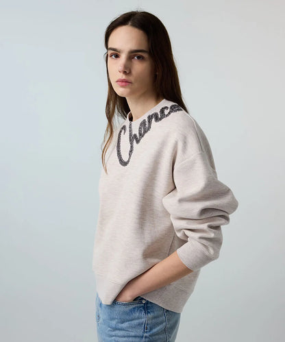 Bej Slogan Nakışlı Boncuklu Sweatshirt Is1260091008023 | Ipekyol