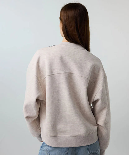 Bej Slogan Nakışlı Boncuklu Sweatshirt Is1260091008023 | Ipekyol