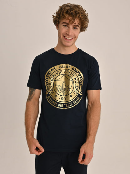 Fenerbahçe Lacivert Tribün Gold Çelenk Erkek Tshirt