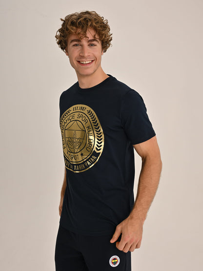 Fenerbahçe Lacivert Tribün Gold Çelenk Erkek Tshirt