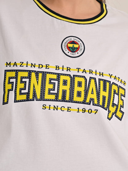 Fenerbahçe Beyaz Tribün Mazinde Bir Tarih Yatar Kadın Oversize Crop Tshirt