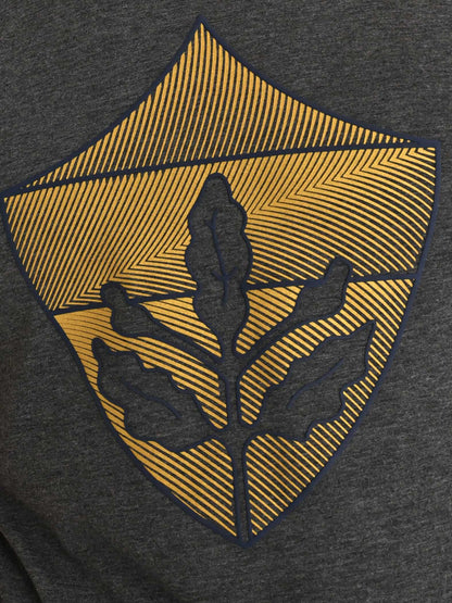 Fenerbahçe Gri Melanj Tribün Gold Armalı Erkek Tshirt