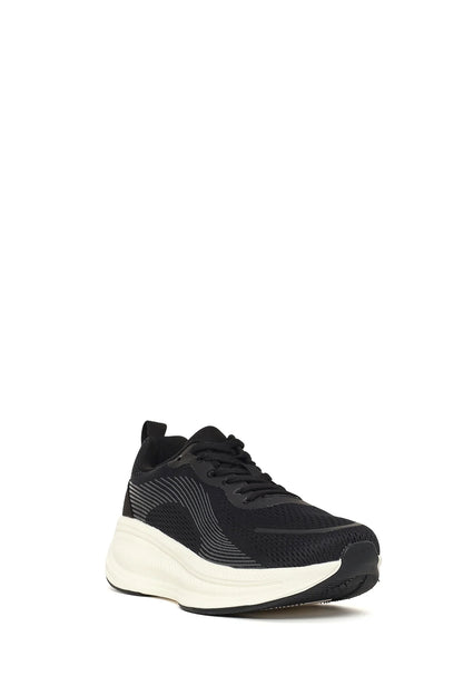 Derimod Zero Kadın Siyah Bağcıklı Kalın Tabanlı Kumaş Sneaker