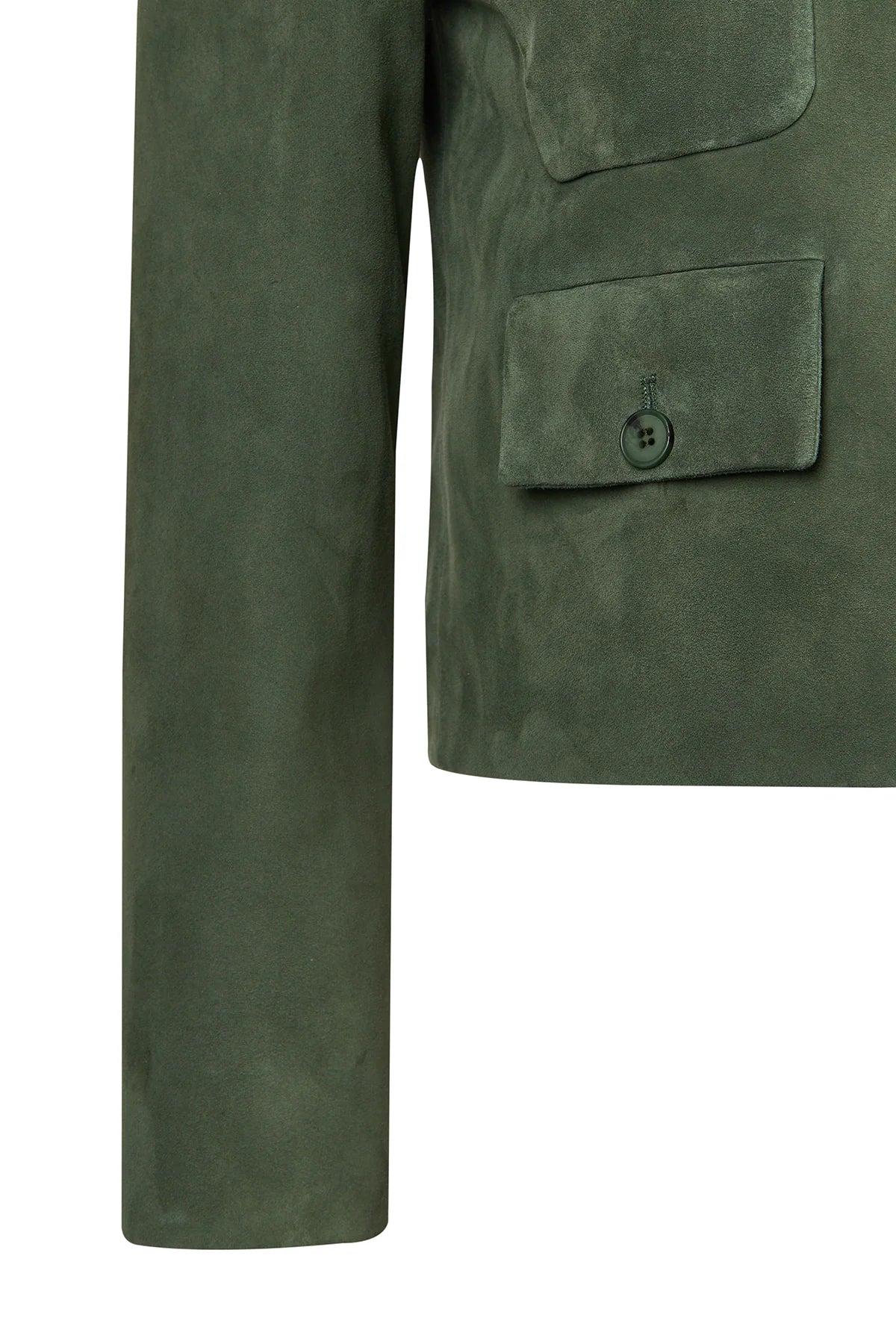 Cassandra Kadın Yeşil Slim-fit Süet Deri Ceket