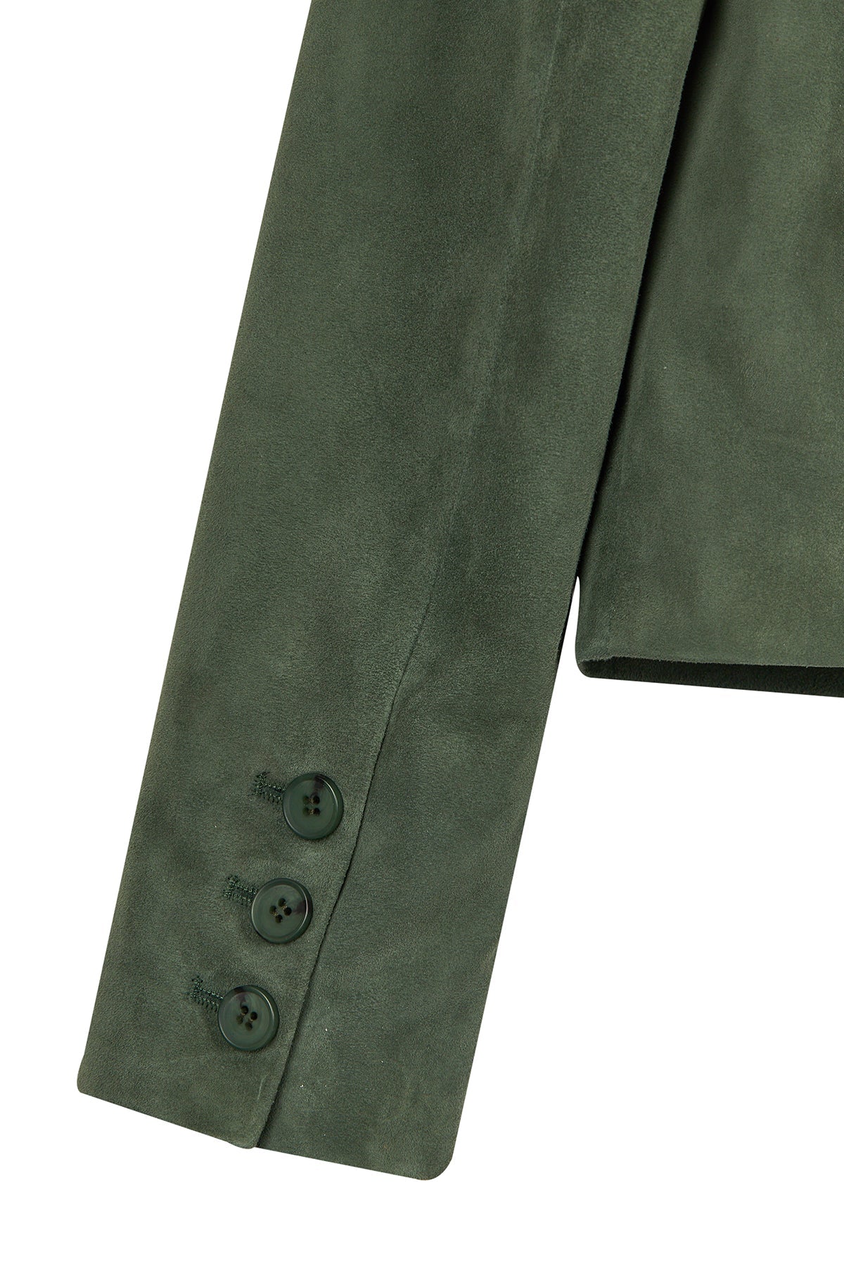 Cassandra Kadın Yeşil Slim-fit Süet Deri Ceket