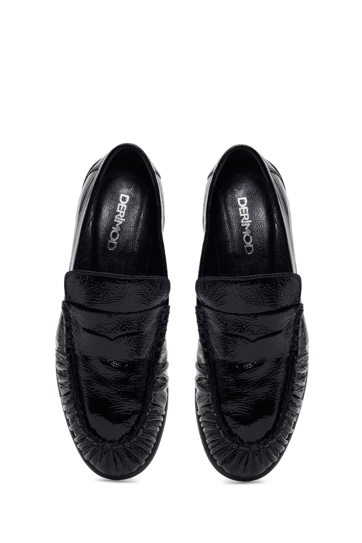 Kadın Siyah Deri Maskülen Loafer