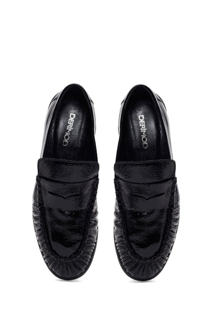 Kadın Siyah Deri Maskülen Loafer