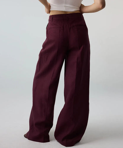 Mor Kemerli Wide Leg Keten Pantolon Is1260003215008 | Ipekyol