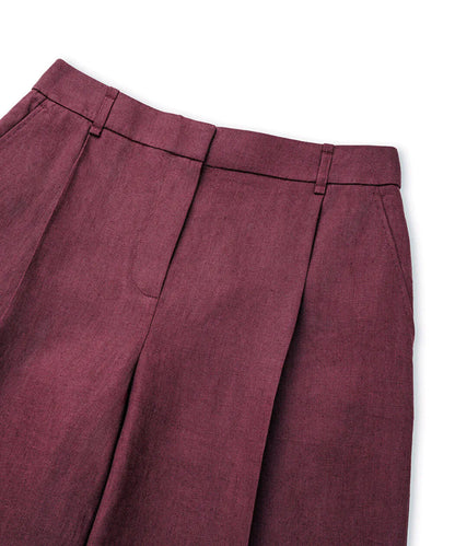 Mor Kemerli Wide Leg Keten Pantolon Is1260003215008 | Ipekyol