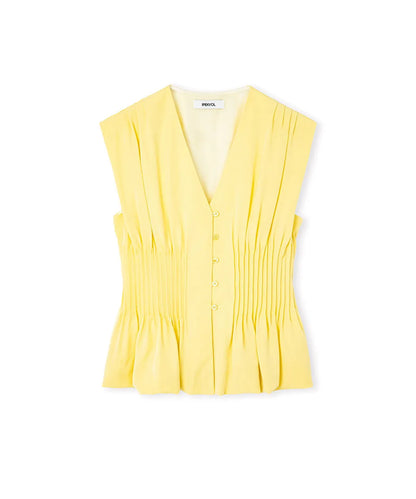 Sarı Nervürlü Peplum Bluz Is1260006191009 | Ipekyol