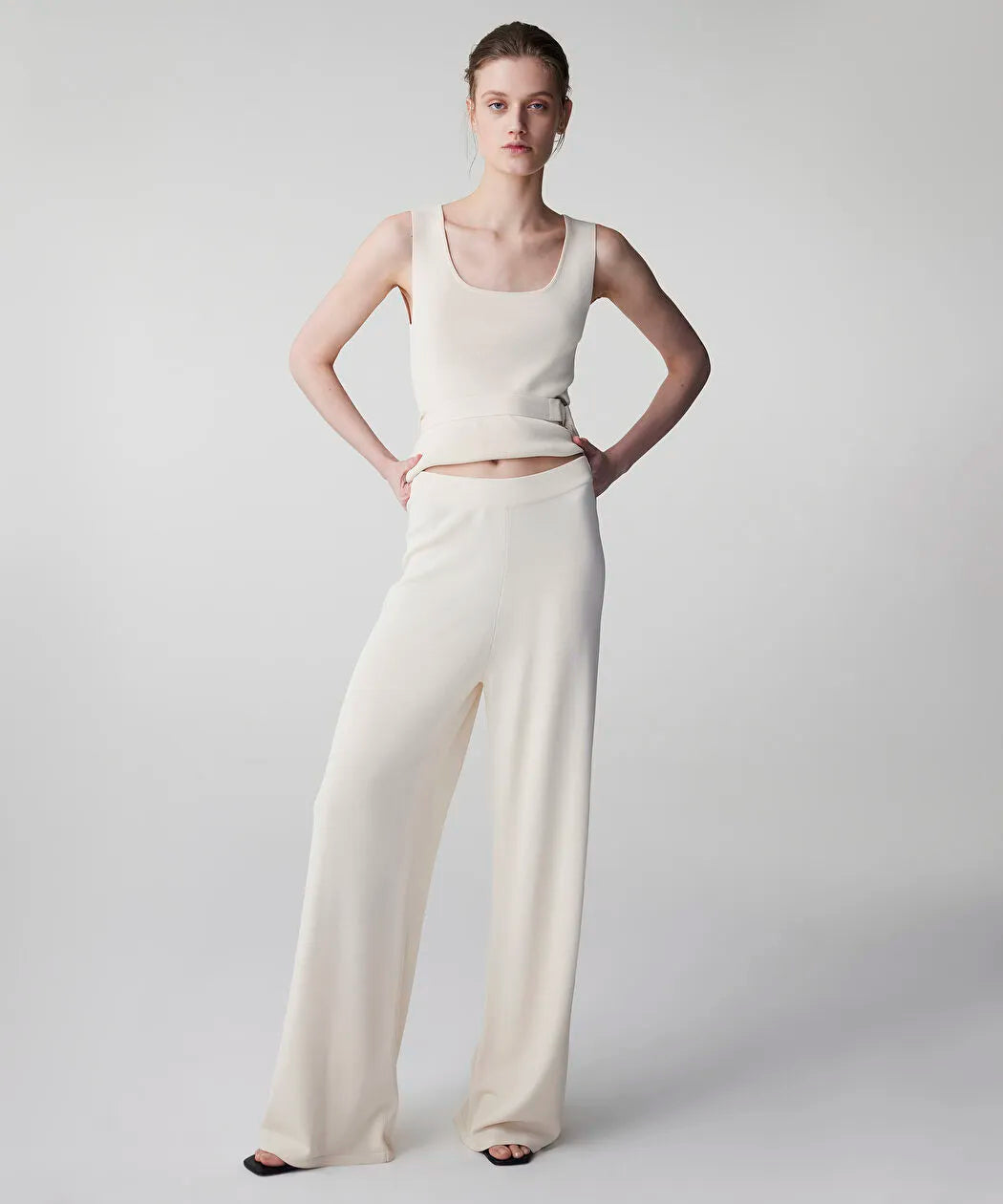 Ekru Wide Leg Triko Pantolon Is1260003159018 | Ipekyol