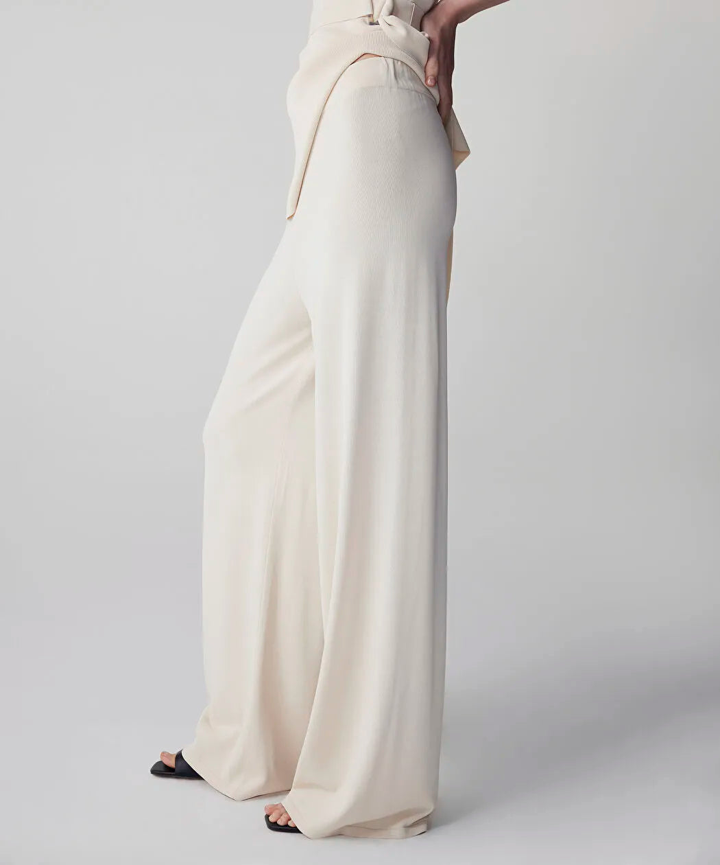 Ekru Wide Leg Triko Pantolon Is1260003159018 | Ipekyol