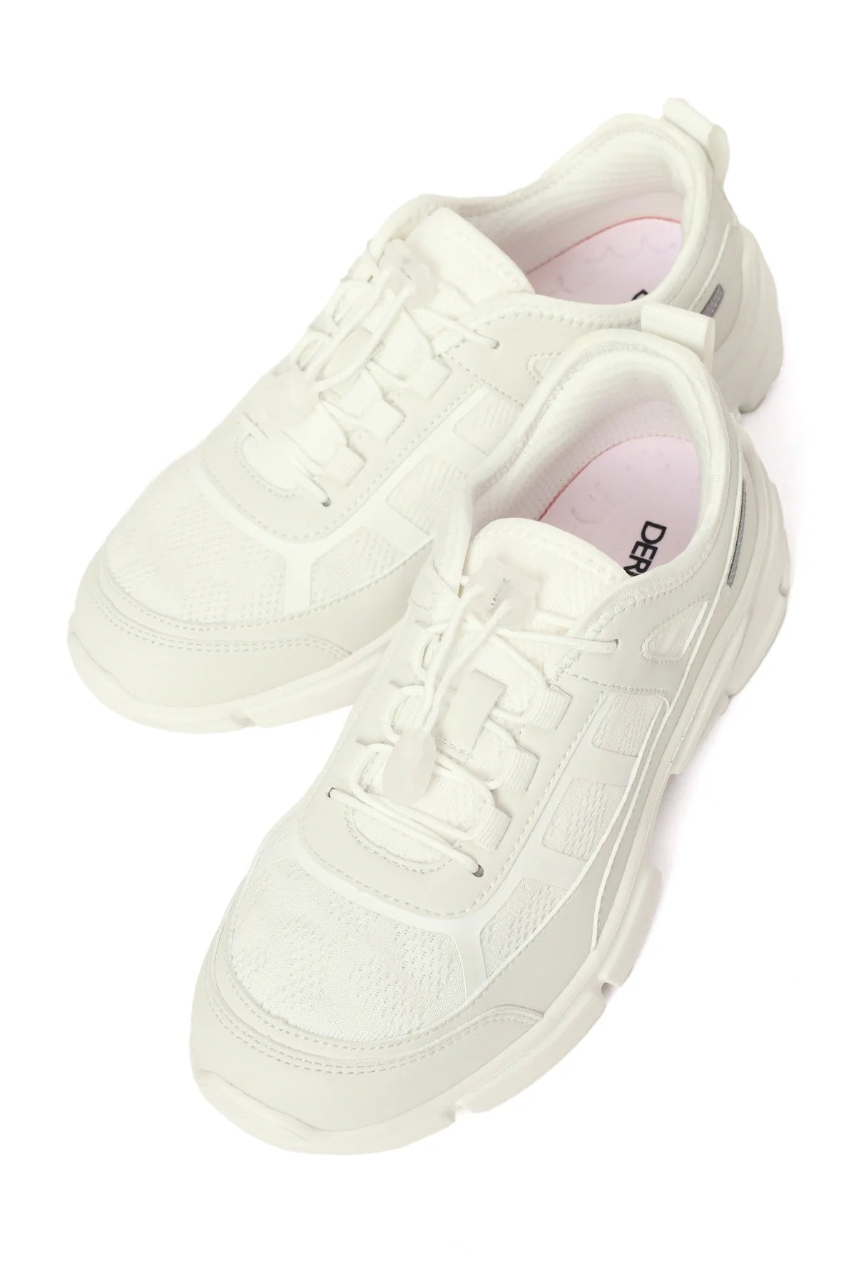 Kadın Beyaz Bağcıklı Kalın Tabanlı Sneaker