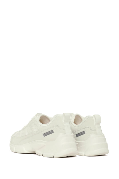 Kadın Beyaz Bağcıklı Kalın Tabanlı Sneaker