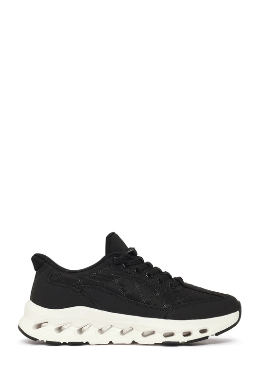 Kadın Siyah Bağcıklı Kalın Tabanlı Sneaker